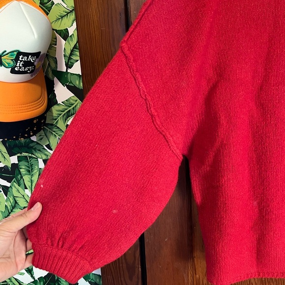 NWT PrettyGarden Red Button-Up Women’s Small Oversized Sweater - Picture 2 of 7